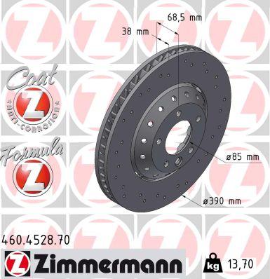 Zimmermann 460.4528.70 - Гальмівний диск autocars.com.ua