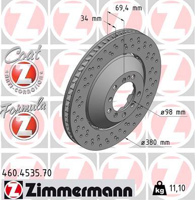 Zimmermann 460.4535.70 - Гальмівний диск autocars.com.ua