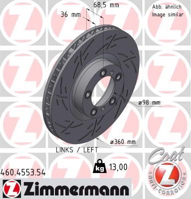 Zimmermann 460.4553.54 - Гальмівний диск autocars.com.ua