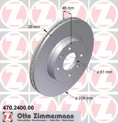 Zimmermann 470.2400.00 - Тормозной диск avtokuzovplus.com.ua