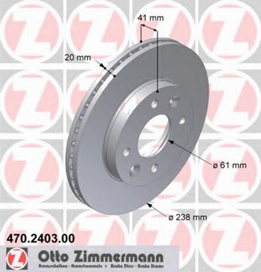 Zimmermann 470.2403.00 - Гальмівний диск autocars.com.ua