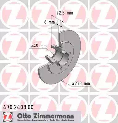 Zimmermann 470.2408.00 - Гальмівний диск autocars.com.ua