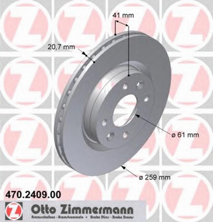 Zimmermann 470 2409 00 - Тормозной диск avtokuzovplus.com.ua