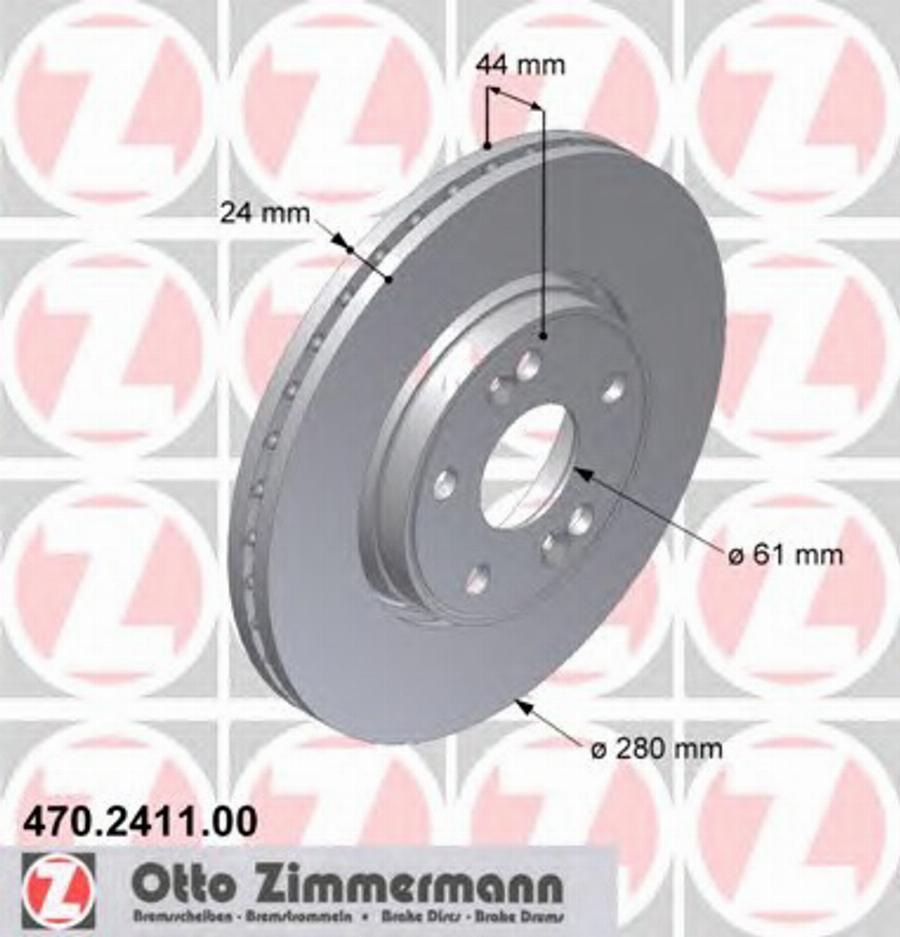 Zimmermann 470241100 - Тормозной диск autodnr.net