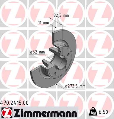 Zimmermann 470.2415.00 - Гальмівний диск autocars.com.ua