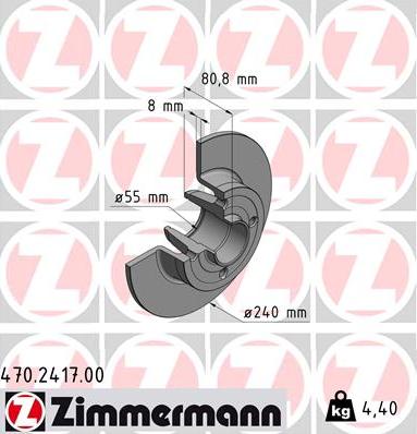 Zimmermann 470.2417.00 - Тормозной диск avtokuzovplus.com.ua