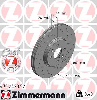 Zimmermann 470.2423.52 - Гальмівний диск autocars.com.ua