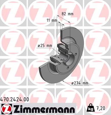 Zimmermann 470.2424.00 - Гальмівний диск autocars.com.ua