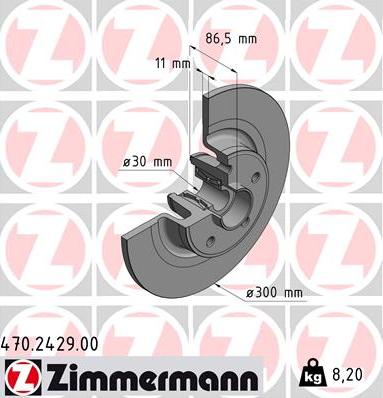 Zimmermann 470.2429.00 - Тормозной диск avtokuzovplus.com.ua