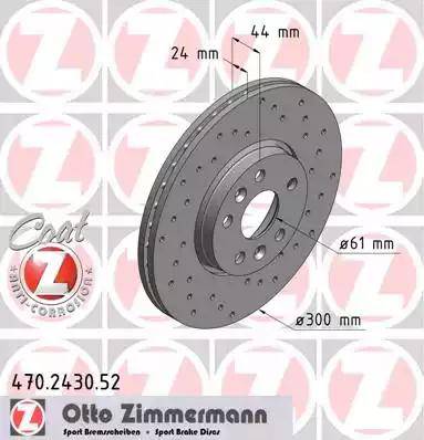 Zimmermann 470.2430.52 - Гальмівний диск autocars.com.ua