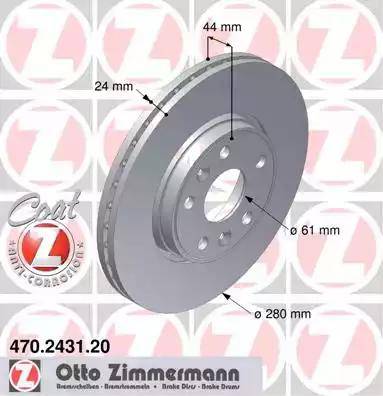 Zimmermann 470.2431.20 - Тормозной диск autodnr.net