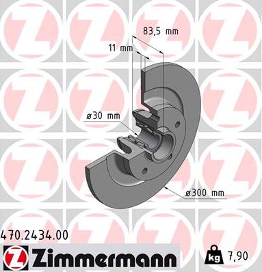 Zimmermann 470.2434.00 - Гальмівний диск autocars.com.ua