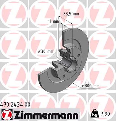 Zimmermann 470.2434.00 - Тормозной диск avtokuzovplus.com.ua