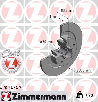 Zimmermann 470.2434.20 - Тормозной диск autodnr.net