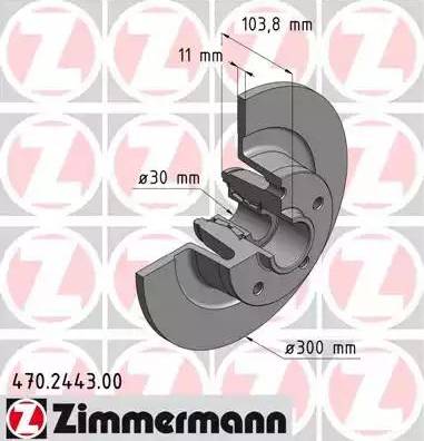 Zimmermann 470.2443.00 - Гальмівний диск autocars.com.ua