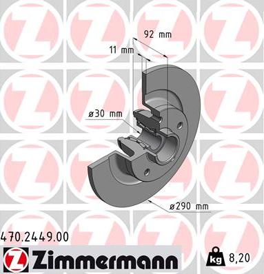 Zimmermann 470.2449.00 - Тормозной диск avtokuzovplus.com.ua