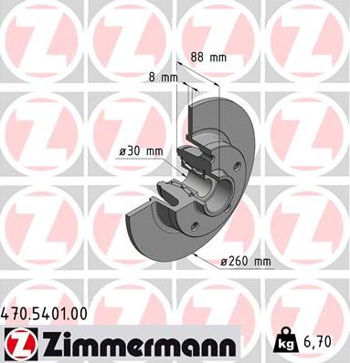 Zimmermann 470.5401.00 - Гальмівний диск autocars.com.ua