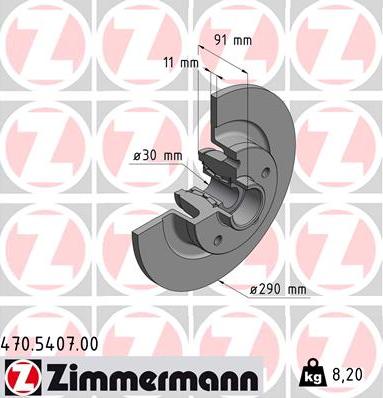 Zimmermann 470.5407.00 - Тормозной диск autodnr.net