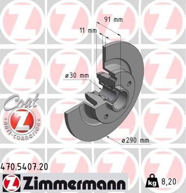 Zimmermann 470.5407.20 - Тормозной диск autodnr.net