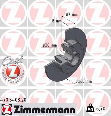 Zimmermann 470.5408.20 - Тормозной диск autodnr.net