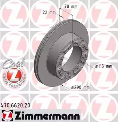 Zimmermann 470.6620.20 - Гальмівний диск autocars.com.ua