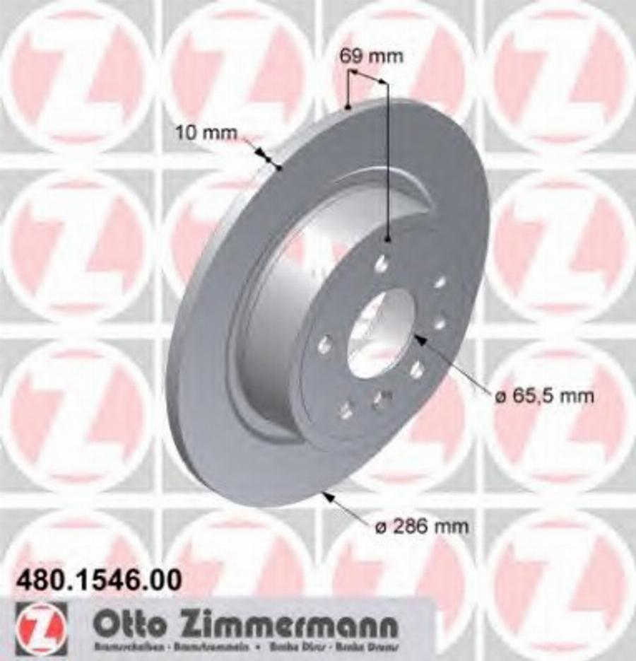 Zimmermann 480 1546 00 - Гальмівний диск autocars.com.ua