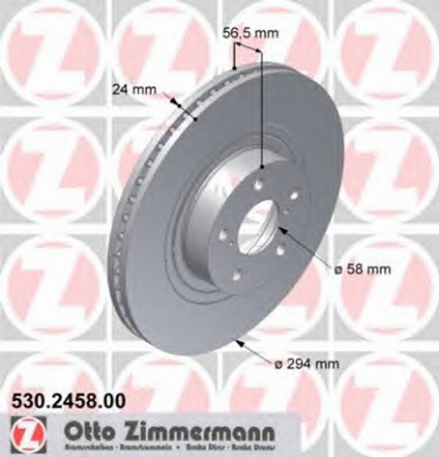 Zimmermann 530 2458 00 - Тормозной диск autodnr.net