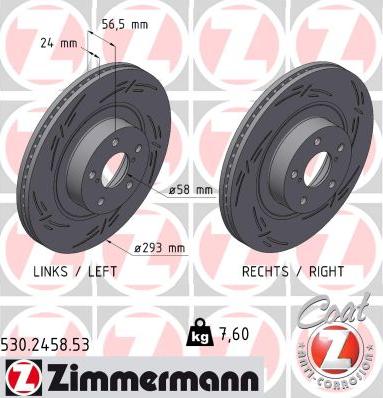 Zimmermann 530.2458.53 - Тормозной диск autodnr.net