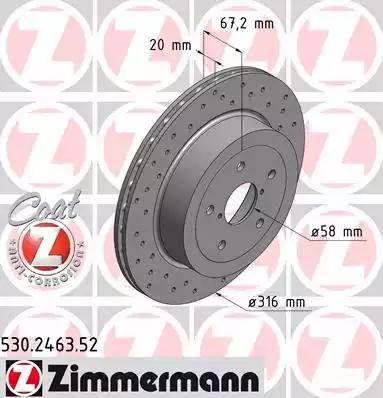 Zimmermann 530.2463.52 - Тормозной диск avtokuzovplus.com.ua