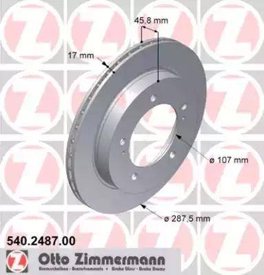 Zimmermann 540.2487.00 - Гальмівний диск autocars.com.ua