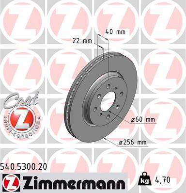 Zimmermann 540.5300.20 - Тормозной диск avtokuzovplus.com.ua