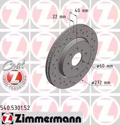 Zimmermann 540.5301.52 - Гальмівний диск autocars.com.ua