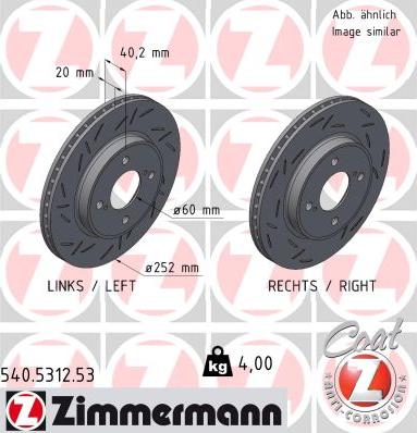 Zimmermann 540.5312.53 - Тормозной диск avtokuzovplus.com.ua