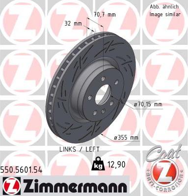 Zimmermann 550.5601.54 - Гальмівний диск autocars.com.ua