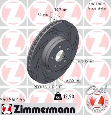 Zimmermann 550.5601.55 - Гальмівний диск autocars.com.ua