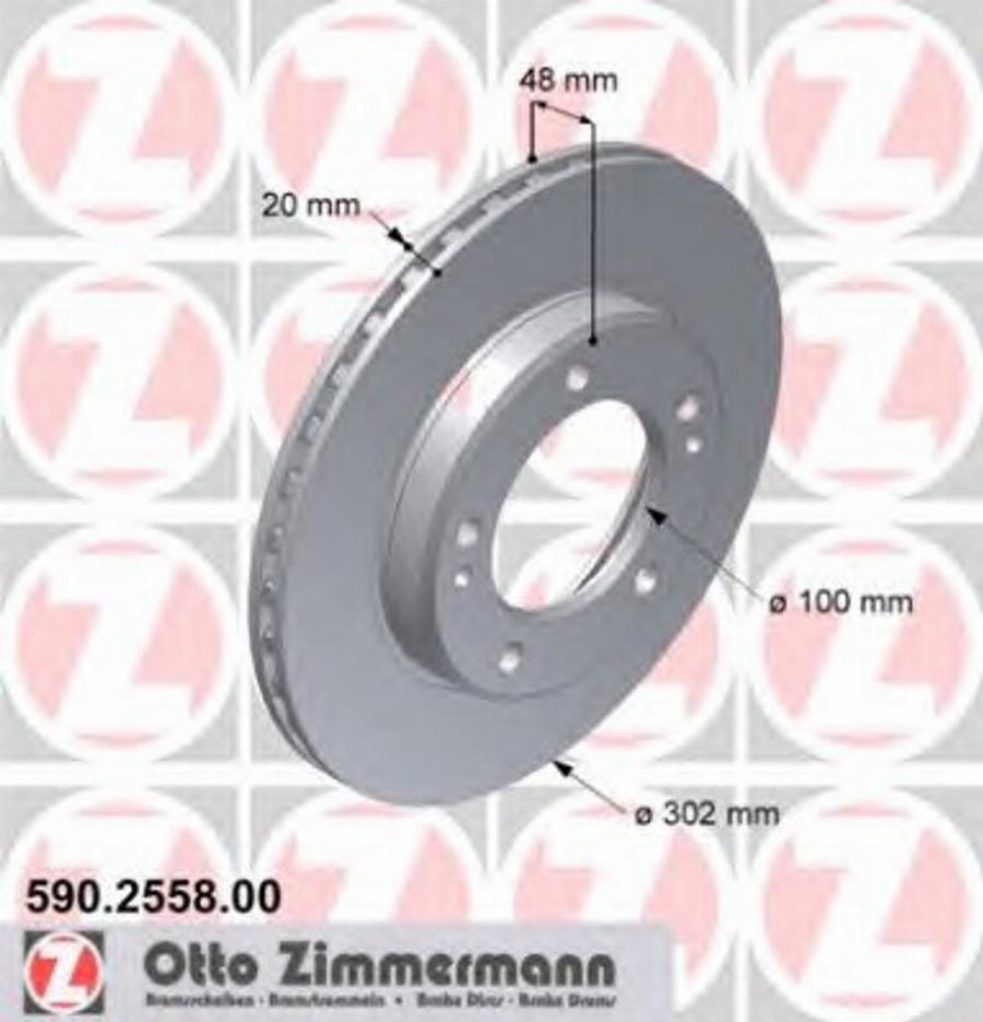 Zimmermann 590255800 - Гальмівний диск autocars.com.ua