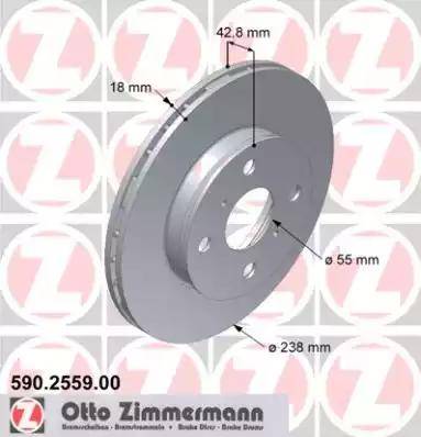 Zimmermann 590.2559.00 - Гальмівний диск autocars.com.ua