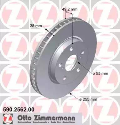 Zimmermann 590.2562.00 - Гальмівний диск autocars.com.ua