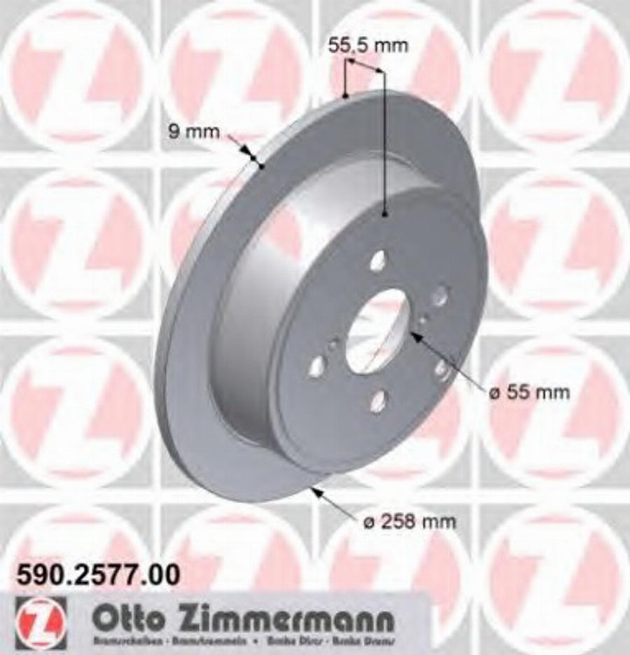 Zimmermann 590.2577.00 - Гальмівний диск autocars.com.ua