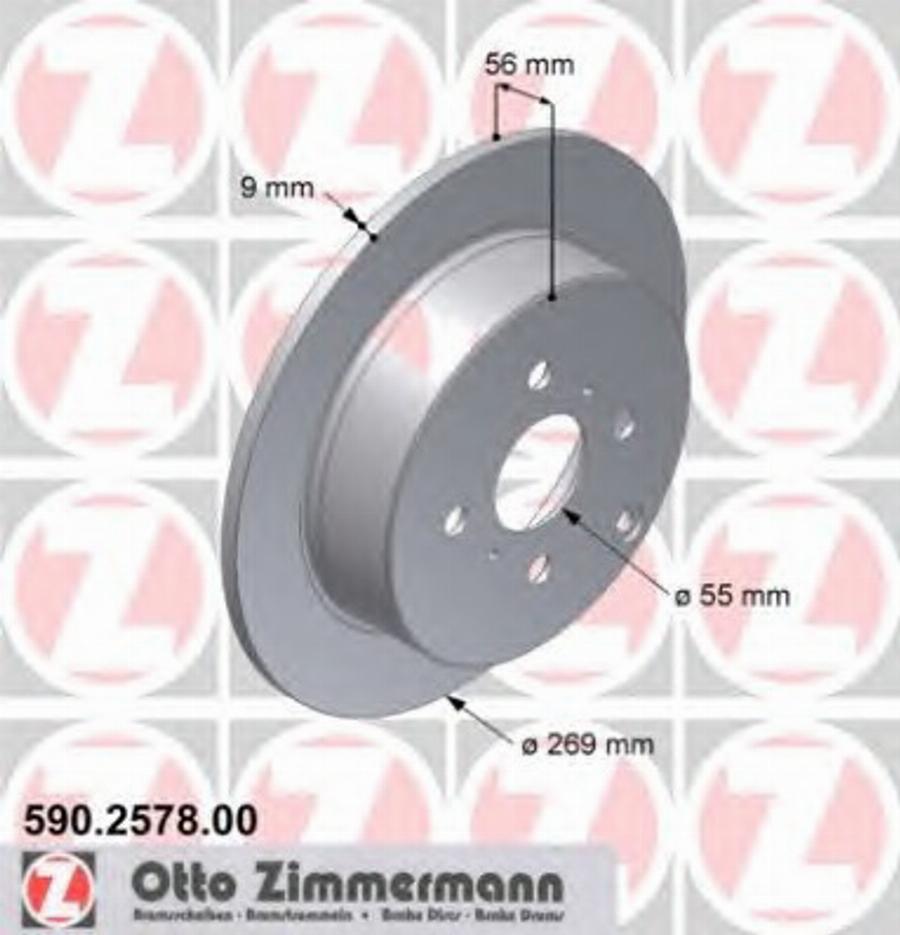 Zimmermann 590.2578.00 - Гальмівний диск autocars.com.ua