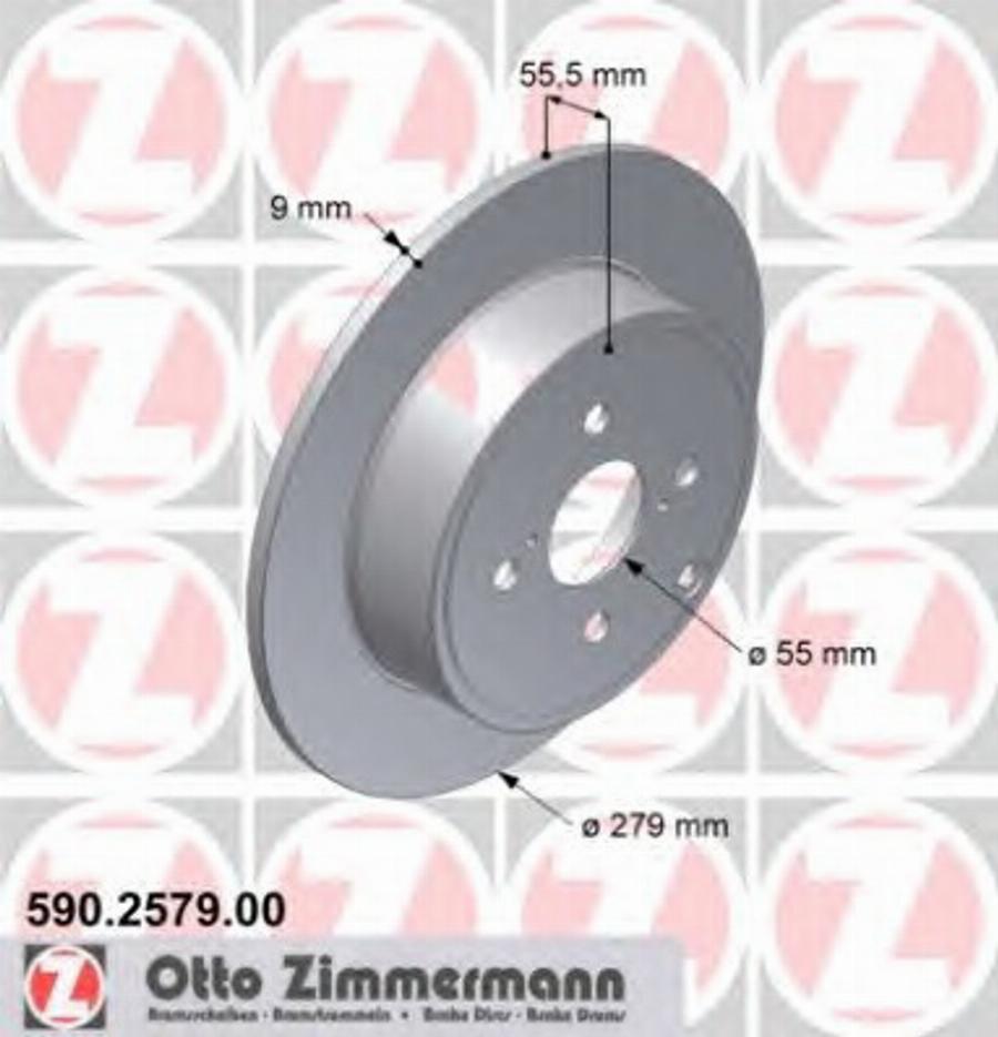 Zimmermann 590.2579.00 - Гальмівний диск autocars.com.ua