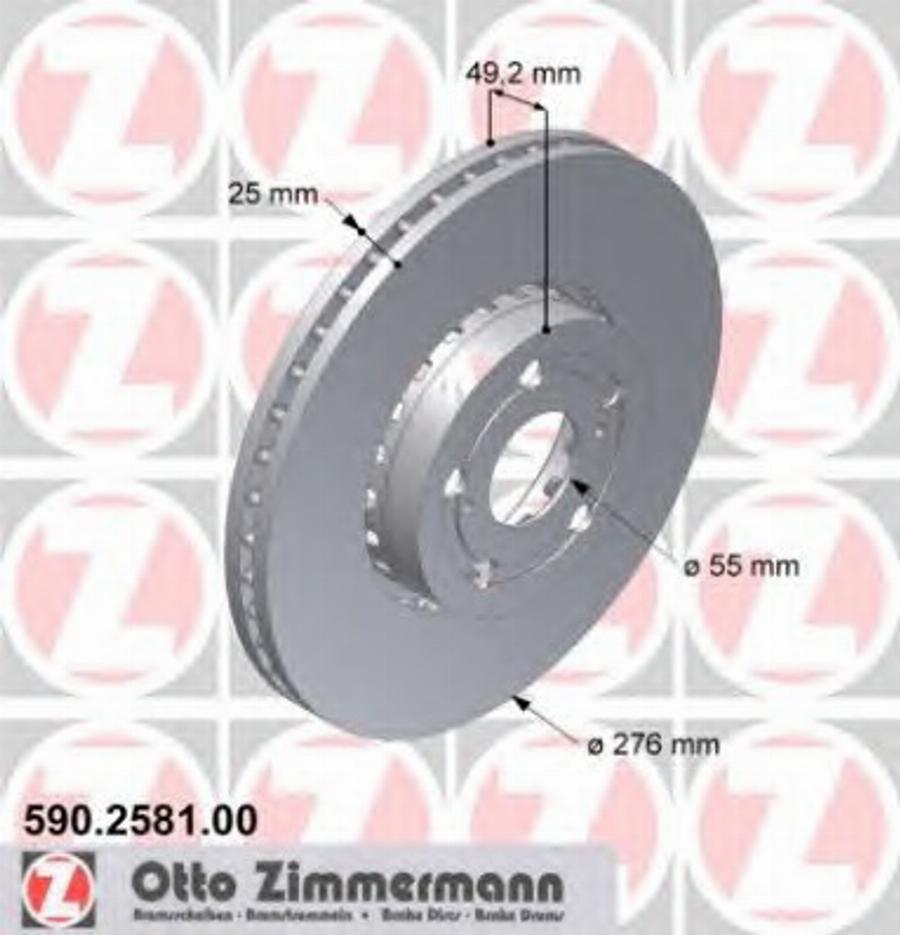 Zimmermann 590258100 - Тормозной диск avtokuzovplus.com.ua