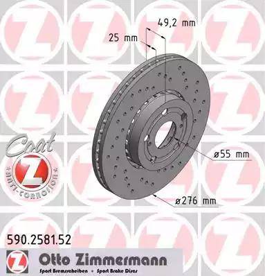 Zimmermann 590.2581.52 - Гальмівний диск autocars.com.ua