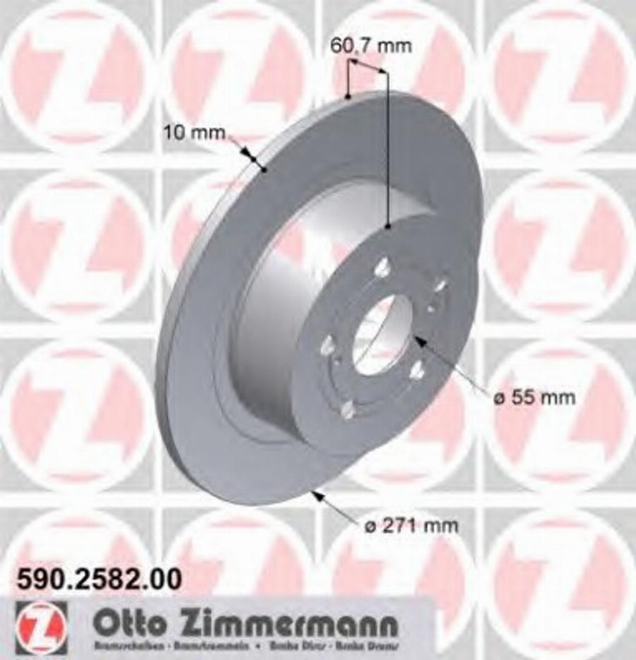 Zimmermann 590.2582.00 - Тормозной диск avtokuzovplus.com.ua