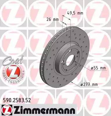 Zimmermann 590.2583.52 - Гальмівний диск autocars.com.ua