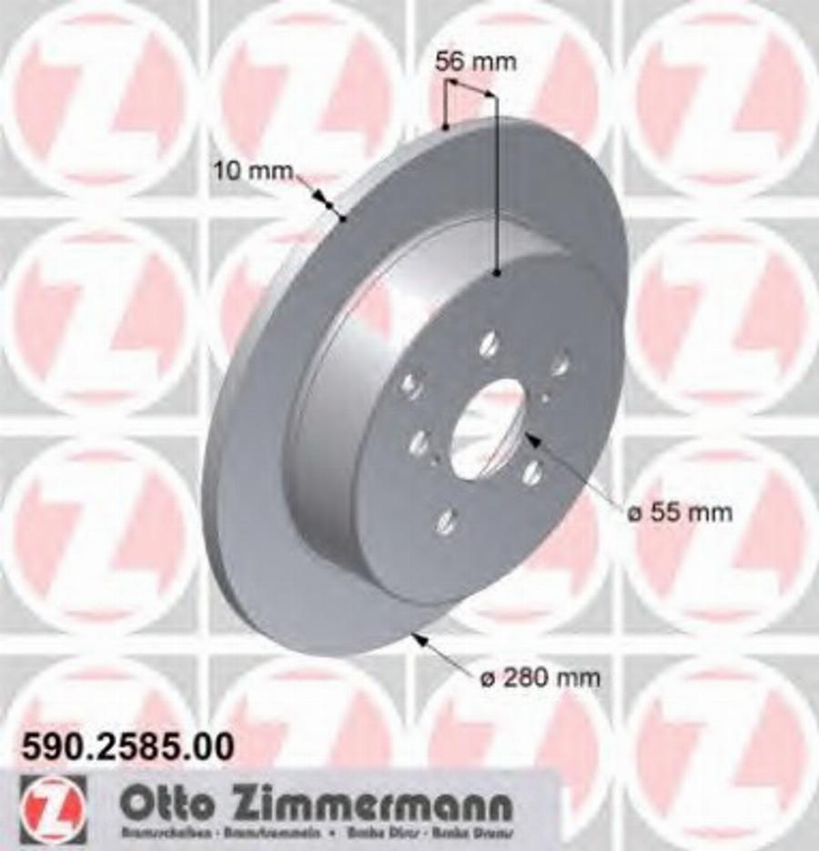 Zimmermann 590.2585.00 - Гальмівний диск autocars.com.ua