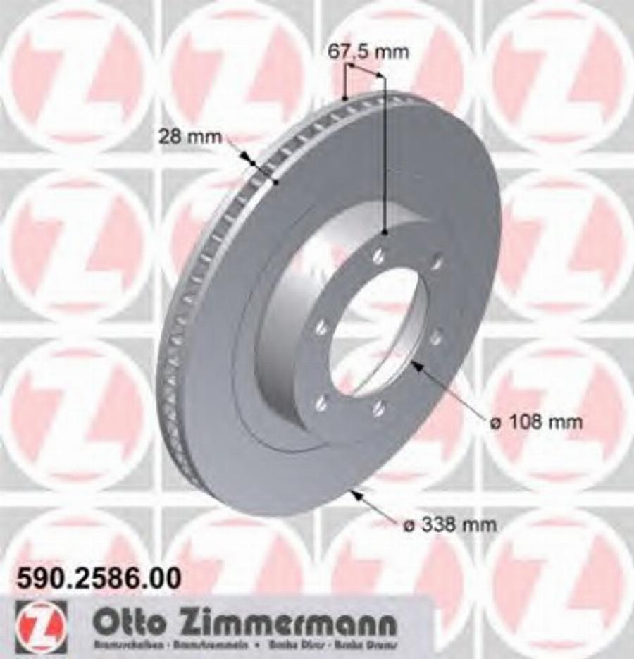 Zimmermann 590.2586.00 - Гальмівний диск autocars.com.ua