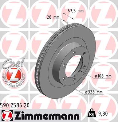 Zimmermann 590.2586.20 - Гальмівний диск autocars.com.ua