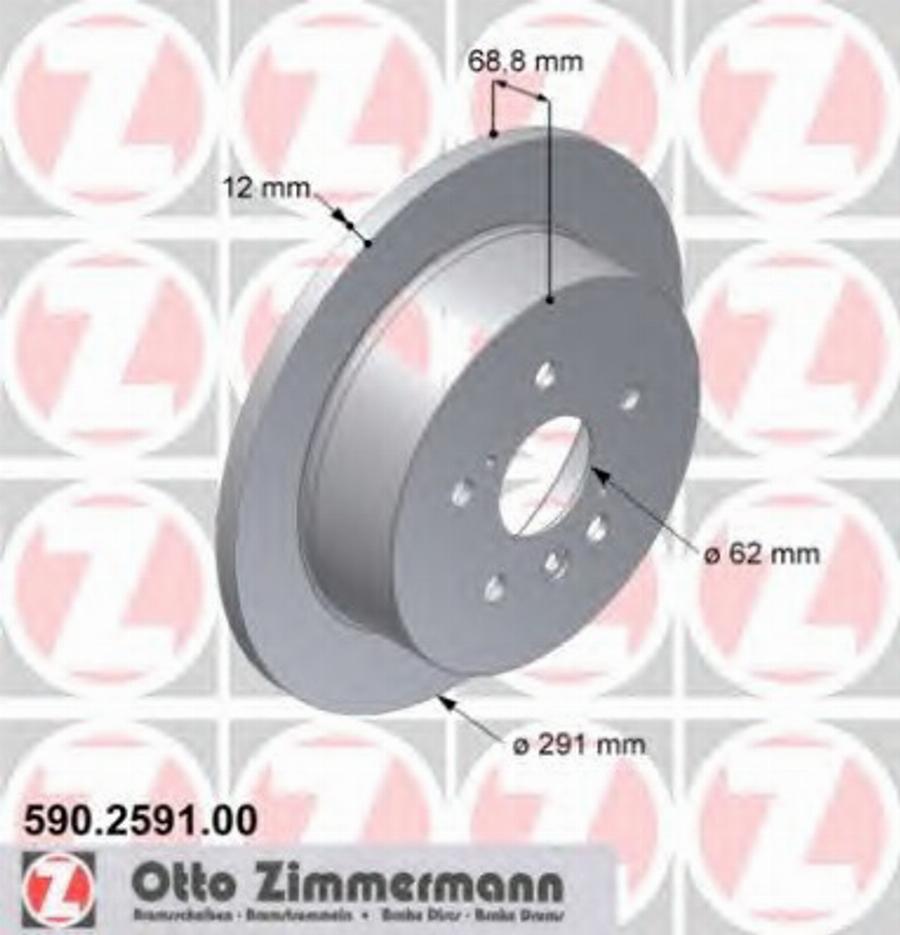 Zimmermann 590.2591.00 - Гальмівний диск autocars.com.ua