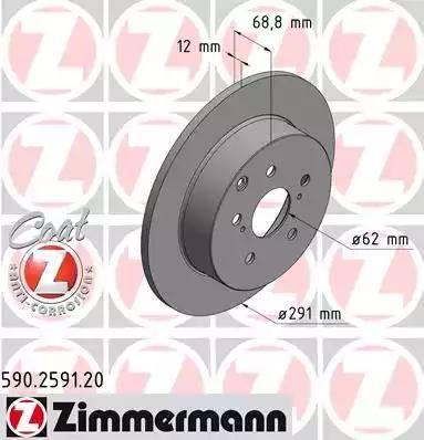 Zimmermann 590.2591.20 - Гальмівний диск autocars.com.ua